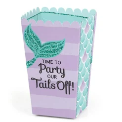 Big Dot of Happiness Let's Be Mermaids - Baby Shower or Birthday Party Favor Popcorn Treat Boxes - Set of 12