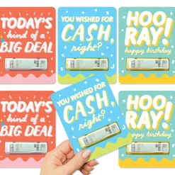 Big Dot of Happiness Party Time - DIY Assorted Happy Birthday Party Cash Holder Gift - Funny Money Cards - Set of 6