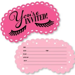 Big Dot of Happiness Spa Day - Shaped Fill-In Invitations - Girls Makeup Party Invitation Cards with Envelopes - Set of 12
