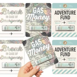 Big Dot of Happiness World Awaits - DIY Assorted Travel Themed Cash Holder Gift - Funny Money Cards - Set of 6