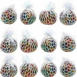 Big Mo's Toys Mesh Balls - Squishy Fidget Balls Stress Reliever For Adults - 12 Pack
