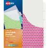 Big Tab™ Insertable Plastic Dividers with Pockets, 5-Tab Set, Assorted Designs