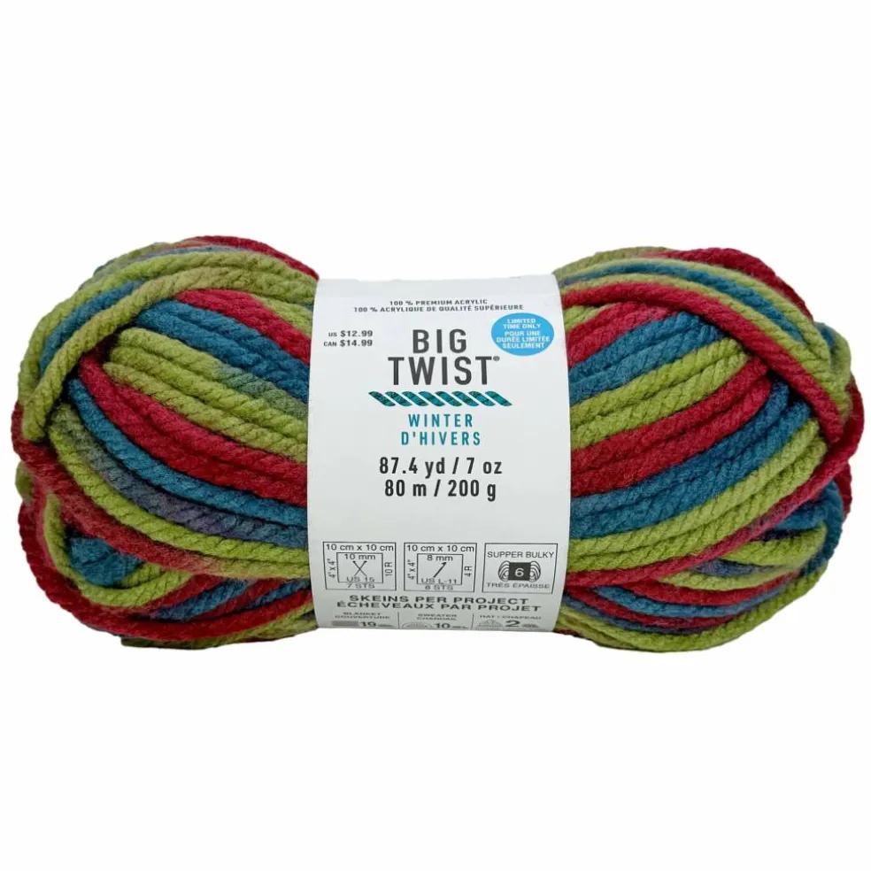 Big Twist® Winter Super Bulky Stripes & Sparkles Yarn