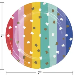 Birthday Confetti 7" Paper Dessert Plate (8/Pkg)