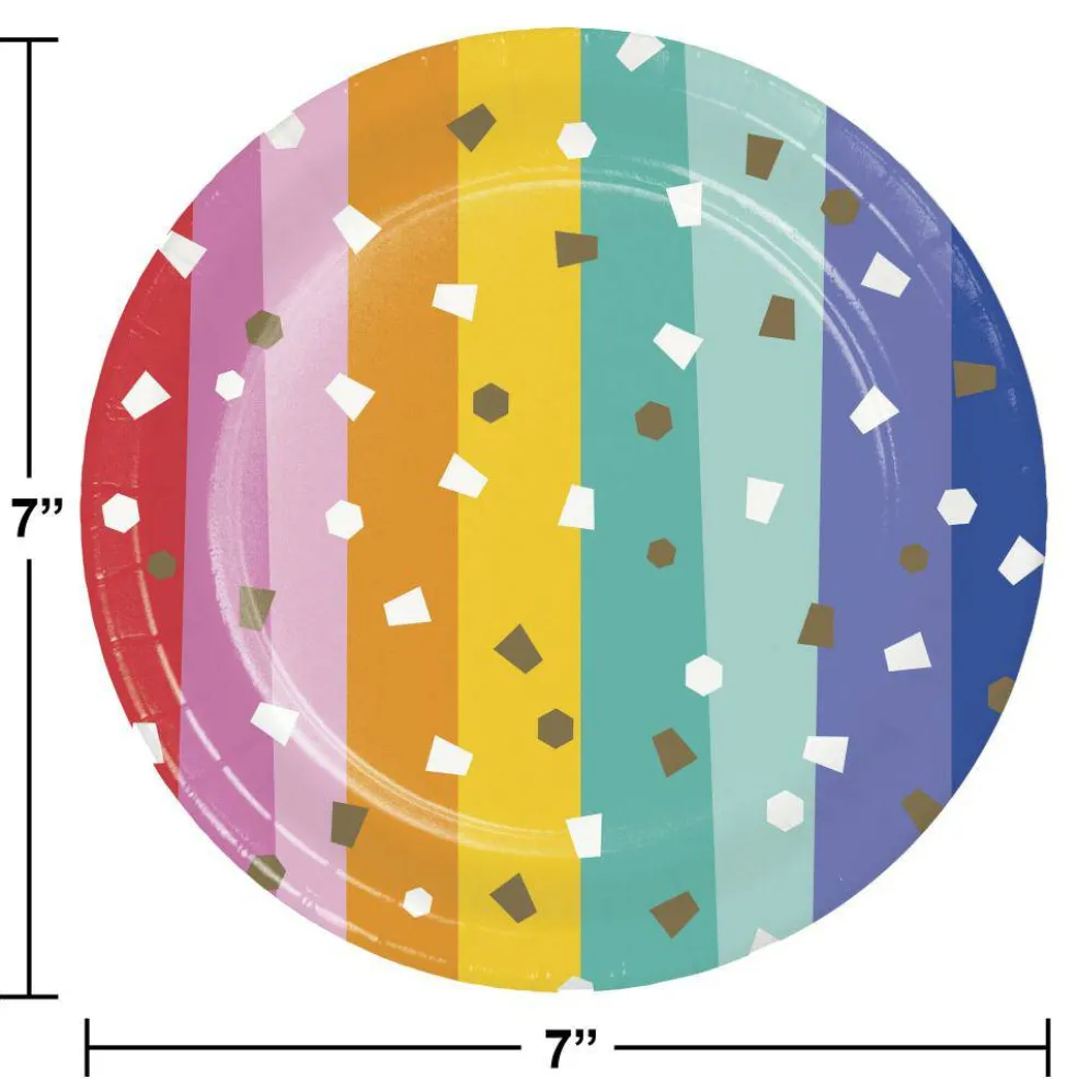 Birthday Confetti 7" Paper Dessert Plate (8/Pkg)