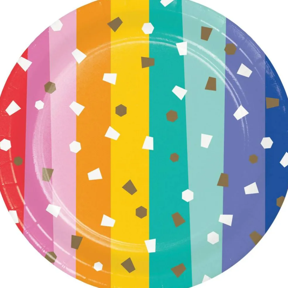 Birthday Confetti 7" Paper Dessert Plate (8/Pkg)