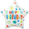 19" Birthday Stars & Dots Star Foil Balloon