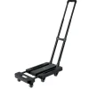 Black Alloy Steel Folding Hand Truck with 6 Wheels & Expandable Base