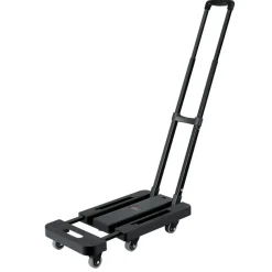 Black Alloy Steel Folding Hand Truck with 6 Wheels & Expandable Base