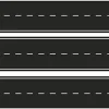 Black and White road roadway Edible Cake Topper
