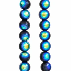 Black Aurora Borealis Round Glass Beads, 10mm by Bead Landing™