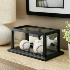 Black 3 Baseball Display Case with Mirror Back by Studio Décor®