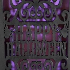 11" Black Bats Happy Halloween LED Candle Lantern