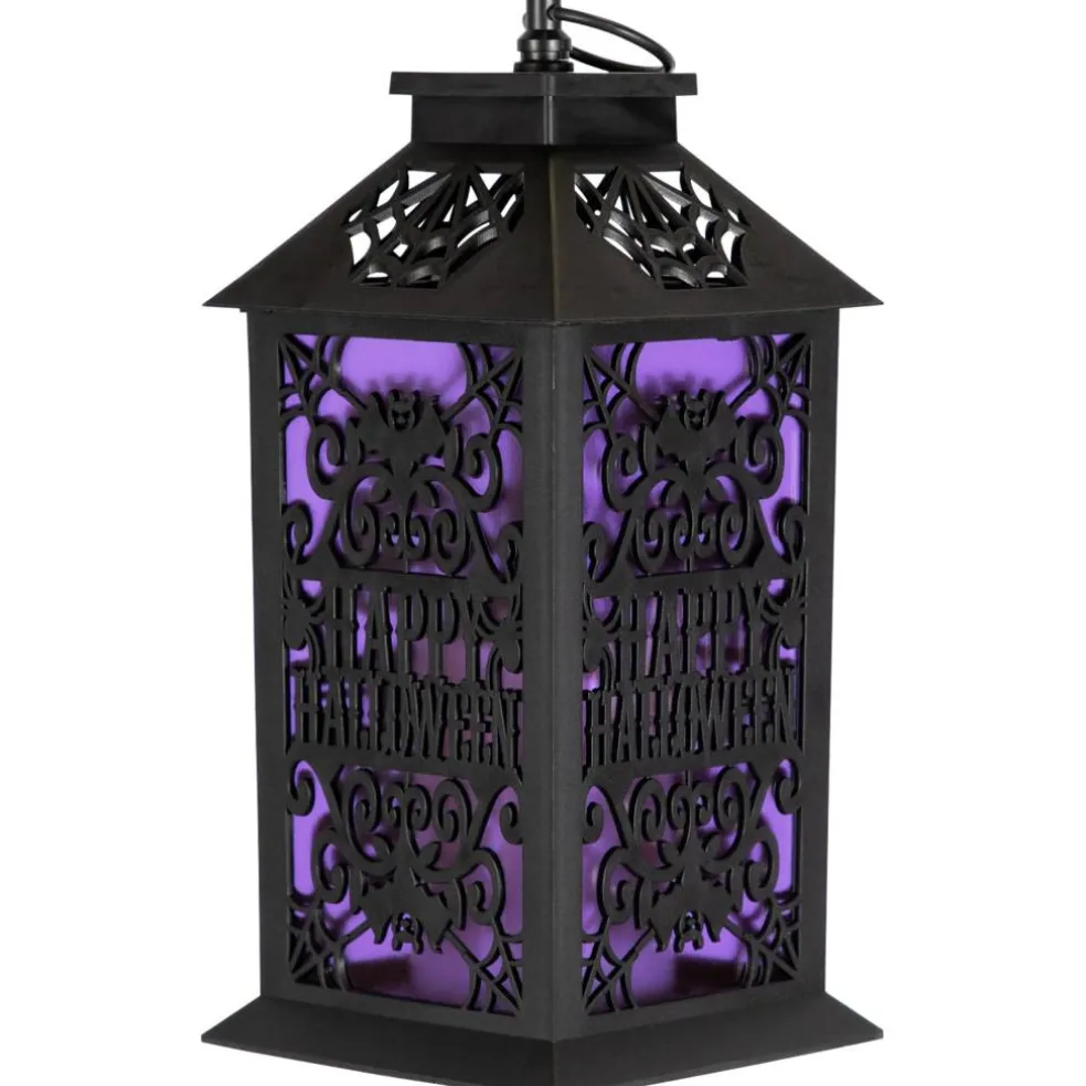 11" Black Bats Happy Halloween LED Candle Lantern