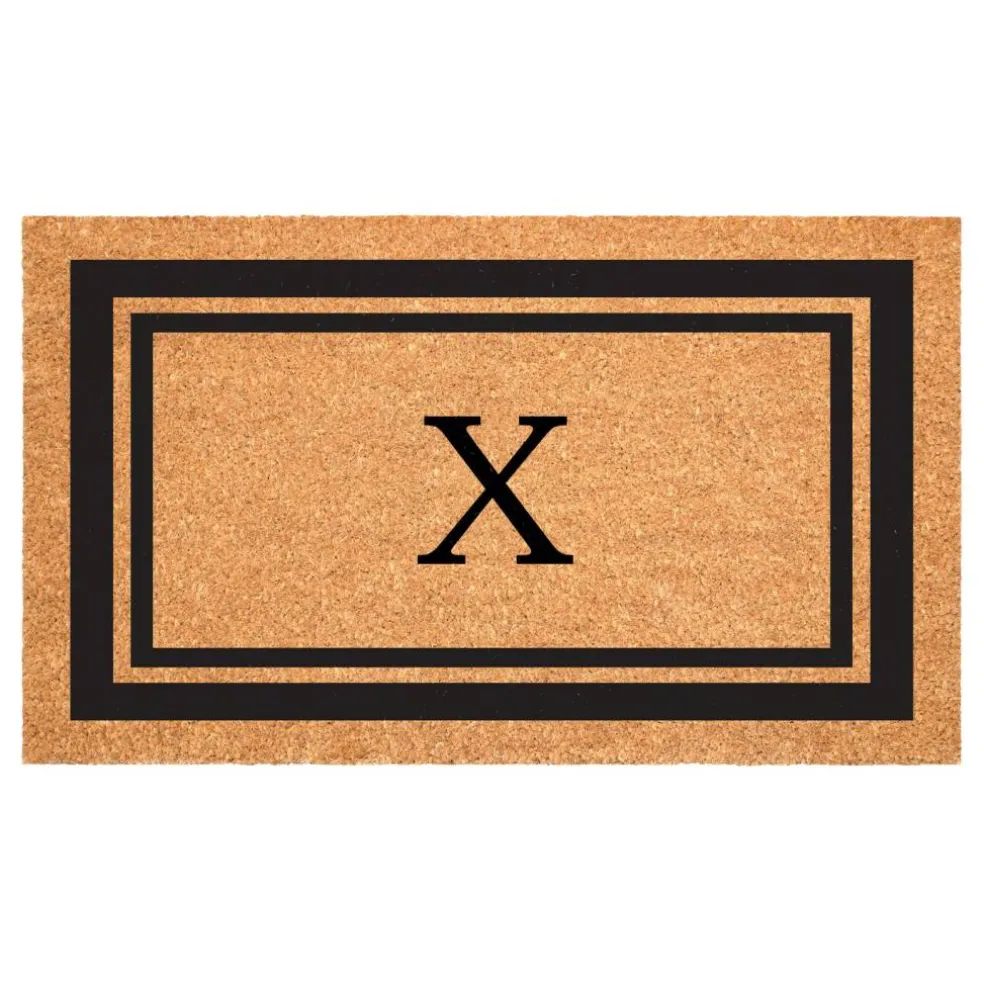Black Border Monogram Doormat