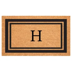 Black Border Monogram Doormat
