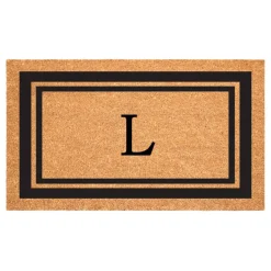 Black Border Monogram Doormat