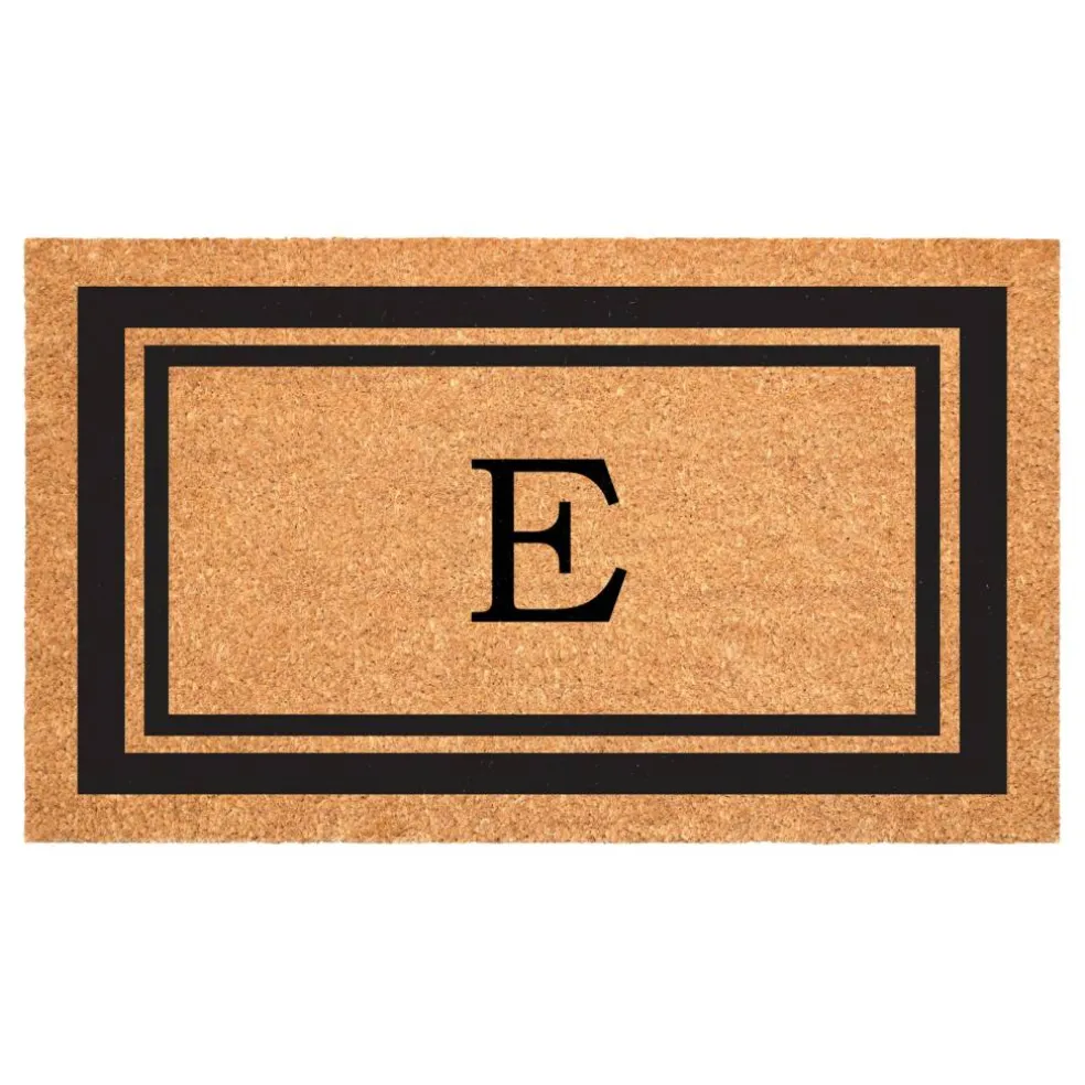 Black Border Monogram Doormat