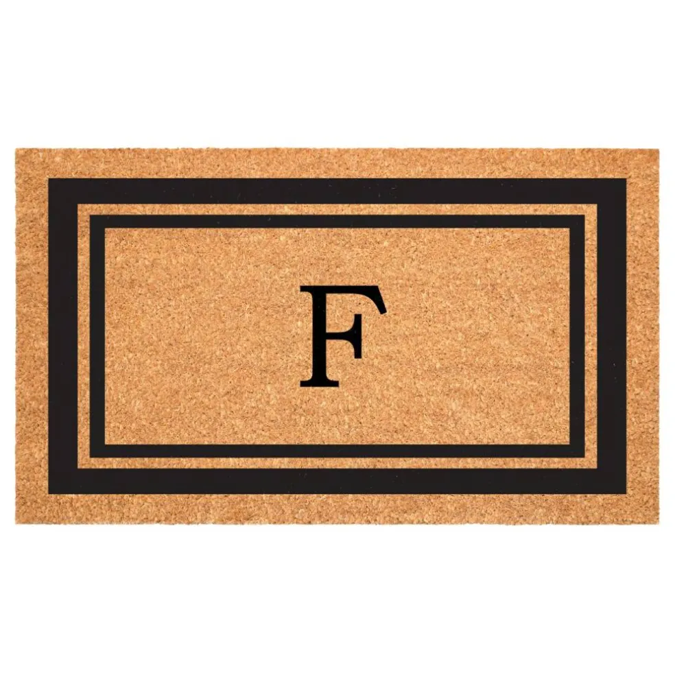 Black Border Monogram Doormat