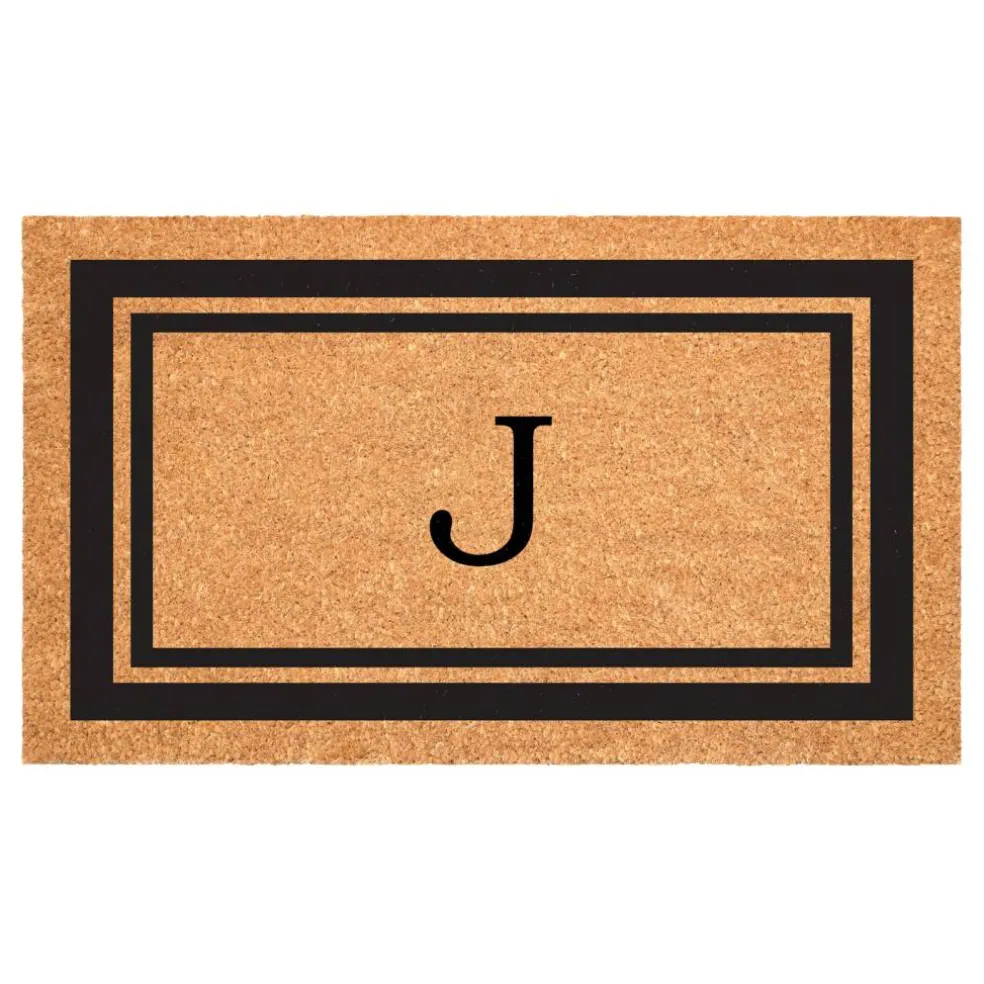 Black Border Monogram Doormat