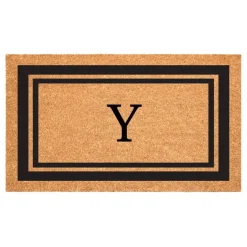 Black Border Monogram Doormat