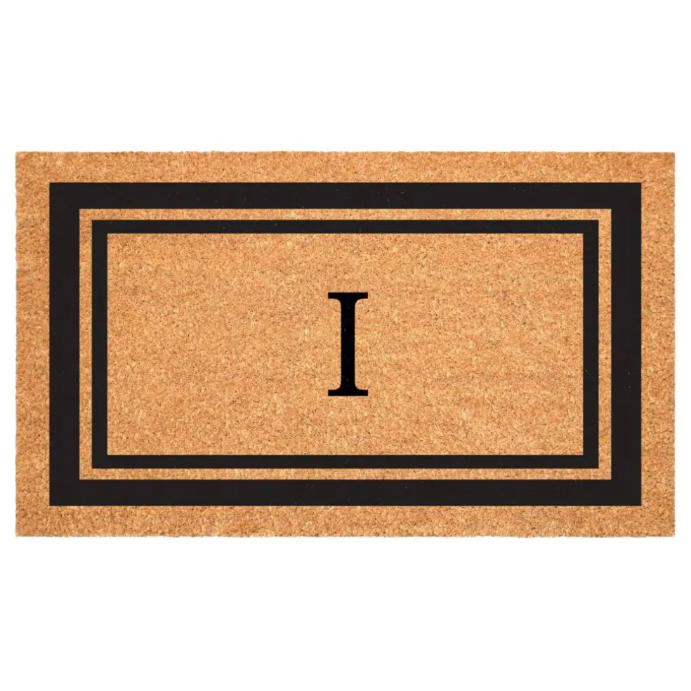 Black Border Monogram Doormat