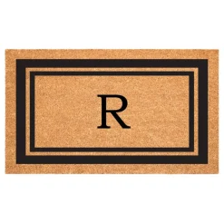 Black Border Monogram Doormat