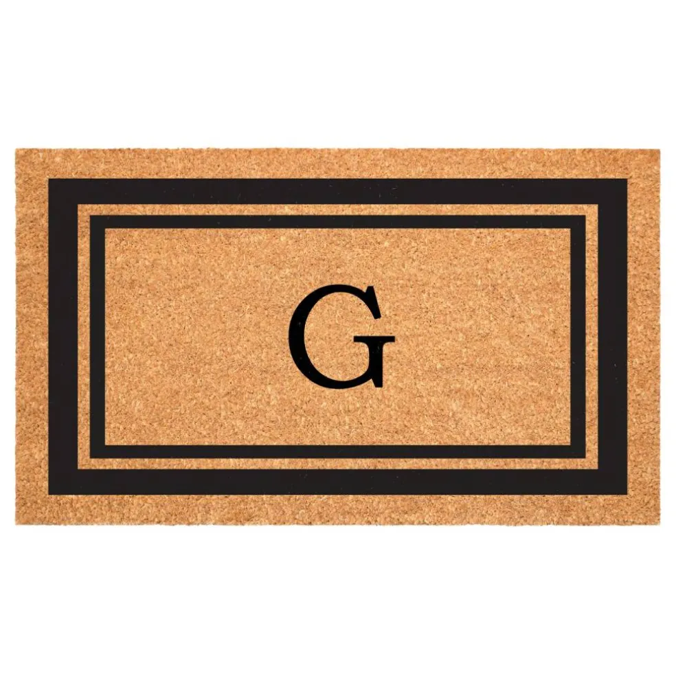 Black Border Monogram Doormat