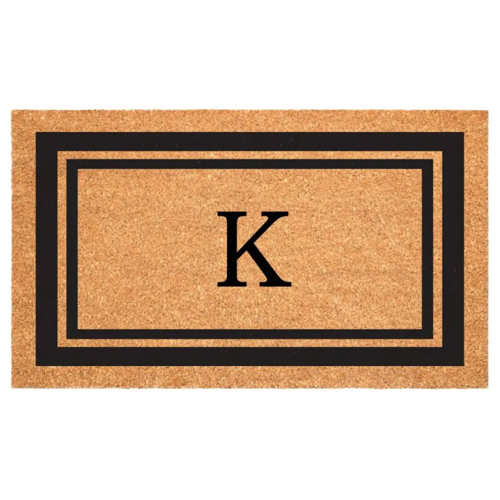 Black Border Monogram Doormat