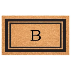 Black Border Monogram Doormat
