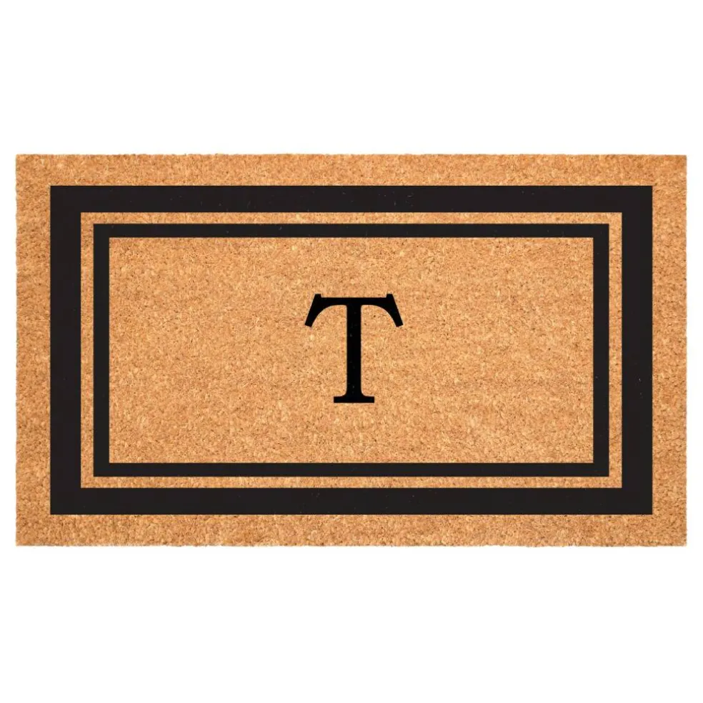 Black Border Monogram Doormat