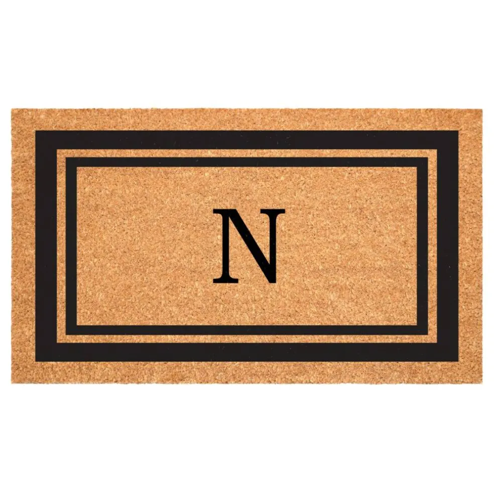 Black Border Monogram Doormat