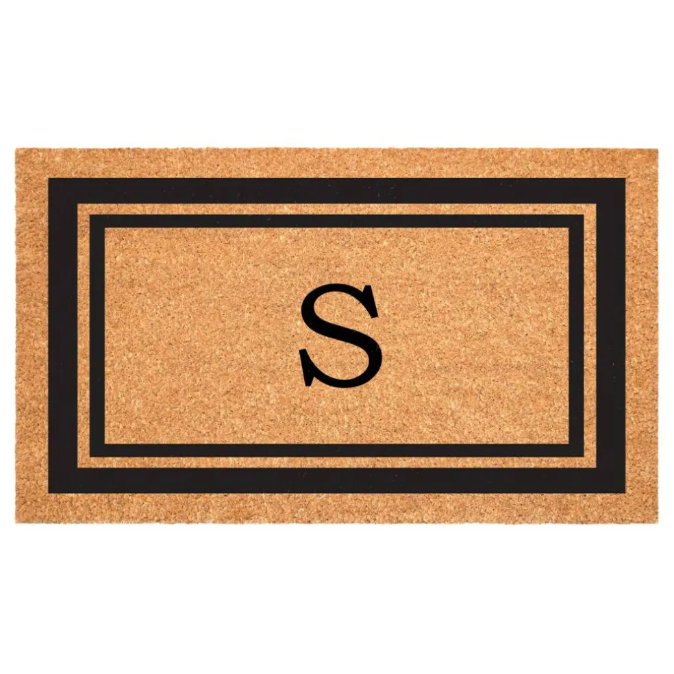 Black Border Monogram Doormat