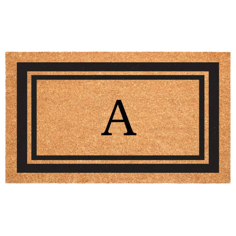 Black Border Monogram Doormat