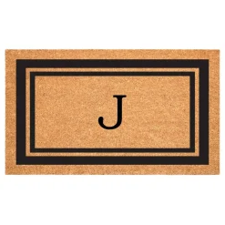 Black Border Monogram Doormat
