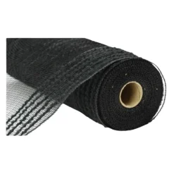 Black Border Stripe Deco Mesh 10.25 Inch x 10 Yards-RY811402