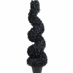 Black Boxwood Spiral UV Resistant Topiary by Ashland®