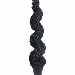 Black Boxwood Spiral UV Resistant Topiary by Ashland®