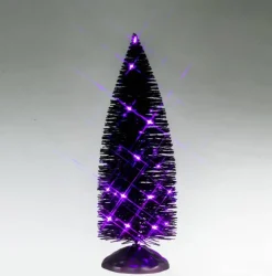 Black Bristle Tree With Purple Lights - Lemax Spooky Town