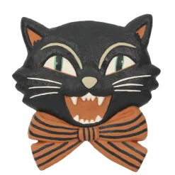 15.5" Black Cat Face with Bow Wall Décor by Ashland®