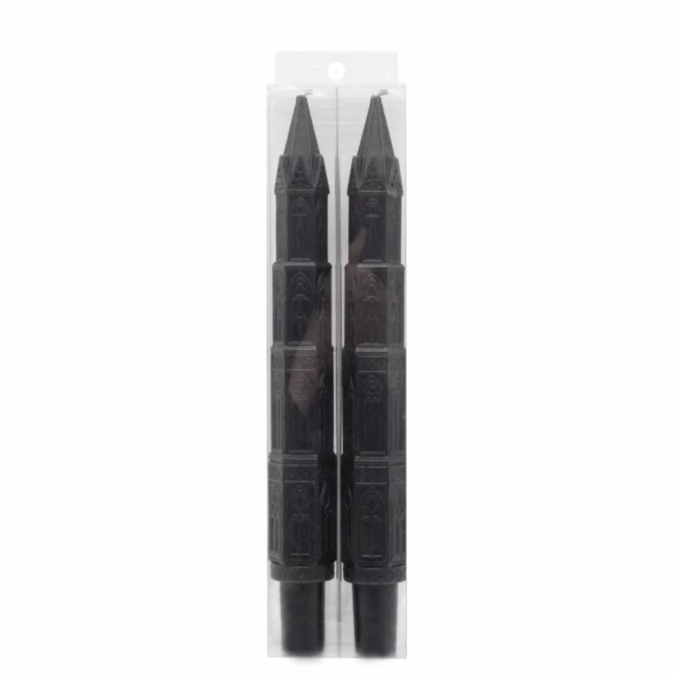 10" Black Cathedral Unscented Taper Candles, 2ct. by Ashland®