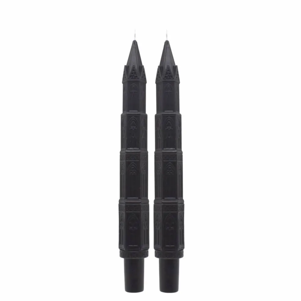 10" Black Cathedral Unscented Taper Candles, 2ct. by Ashland®