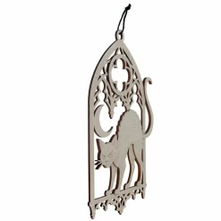15.5" Black Cat in Cathedral Window DIY Wood Plaque by Make Market®