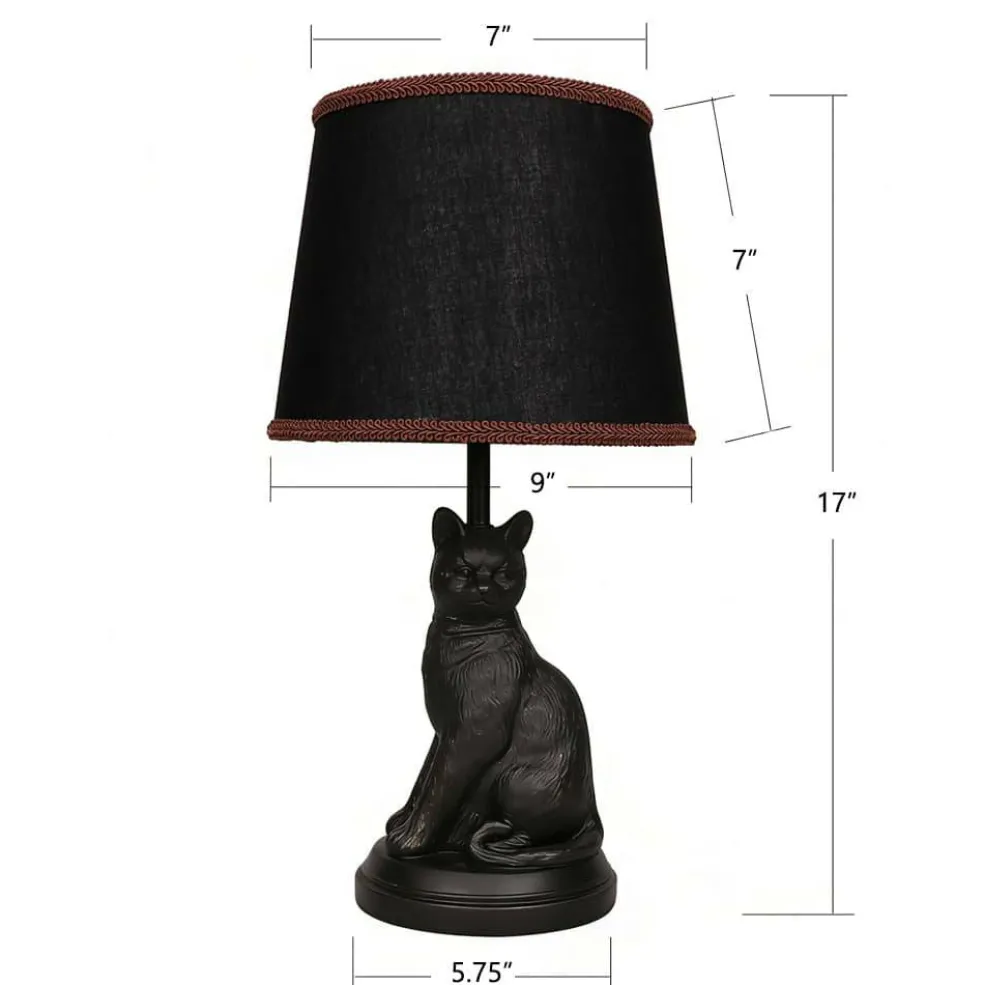 17" Black Cat Lamp Tabletop Décor by Ashland®
