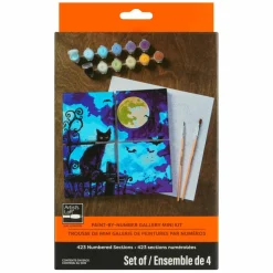Black Cat & Moon Paint-by-Number Gallery Mini Kit by Artist's Loft®