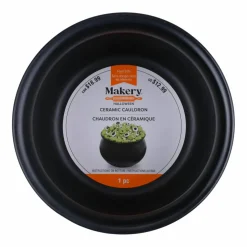 6.25" Black Ceramic Cauldron by Makery™