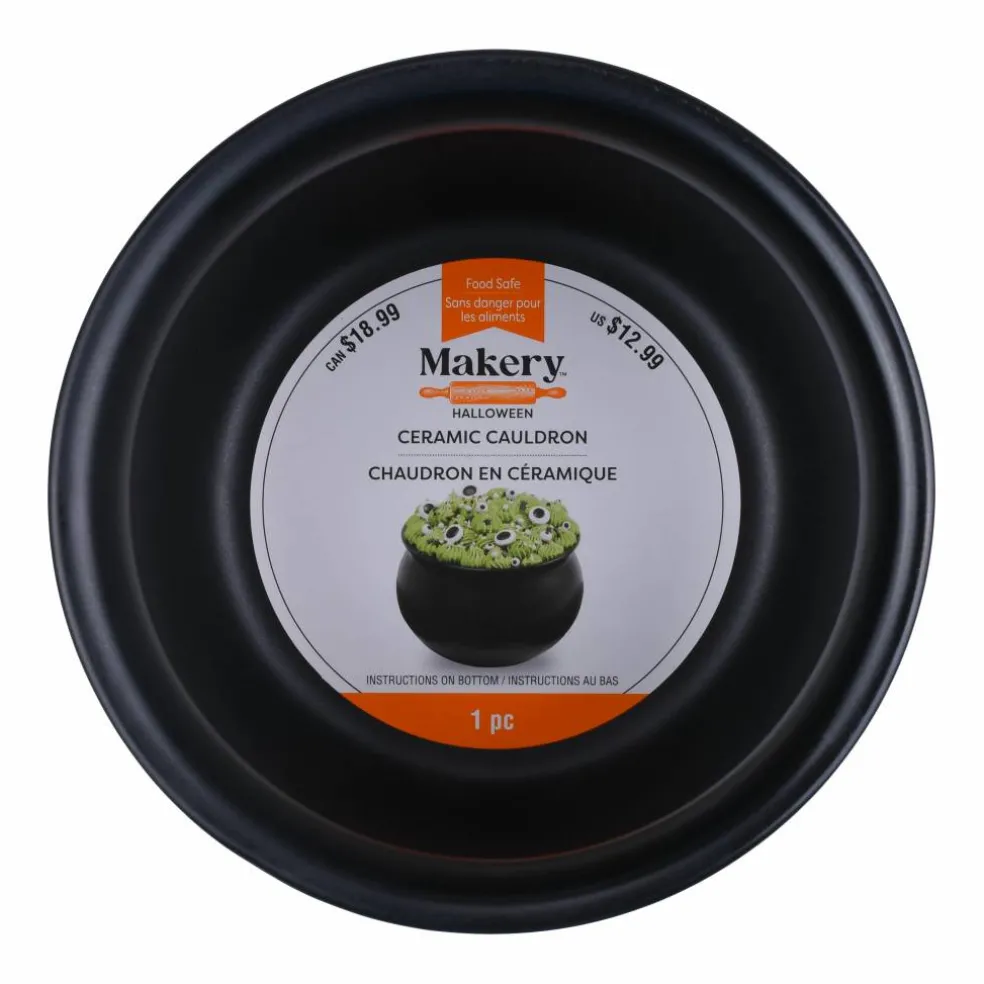 6.25" Black Ceramic Cauldron by Makery™