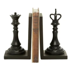 8" Black Chess Bookends, 2ct.