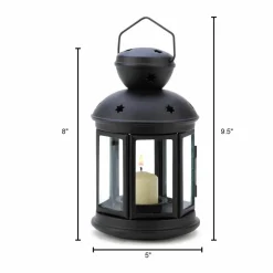 9.5" Black Colonial Candle Lantern