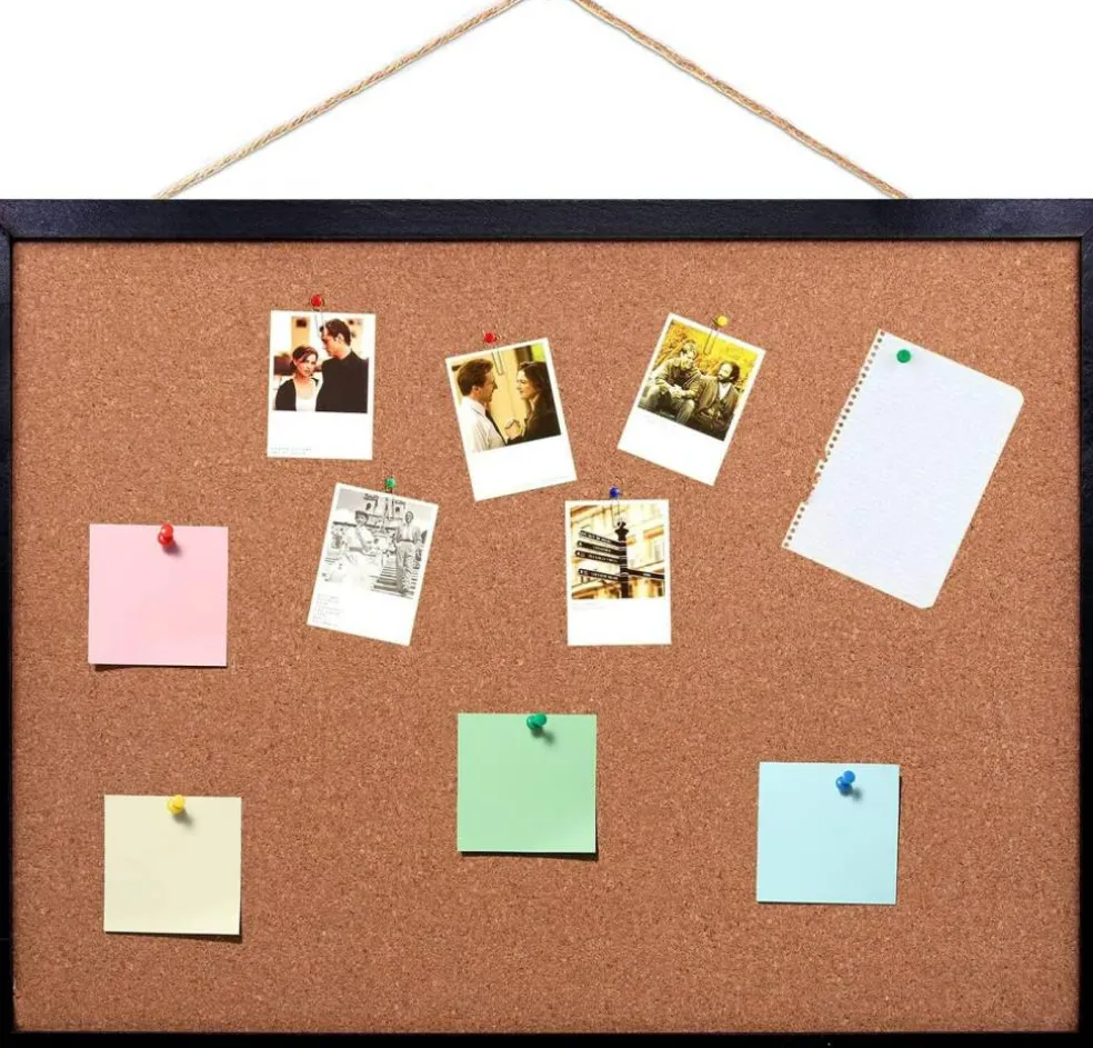 Black Cork Board Bulletin Board, 14.6"X 11(Black)
